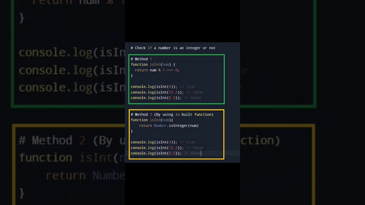 Check Given Number Is An Integer Or Not In Javascript | JavaScript ...