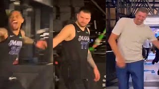Luka Dončić, PJ Washington, Dirk Nowitzki Immediately After Mavs Eliminate Thunder