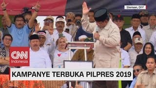 Aksi Prabowo Gebrak-gebrak Meja Saat Kampanye Terbuka di Sleman