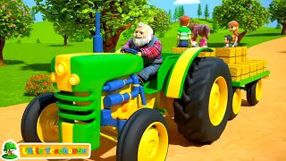 Wheels On The Tractor Go Round And Round + More Cartoon Videos And Nursery Rhymes for Kids
