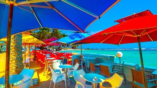 Caribbean Cafe Ambience with Bossa Nova Music & Ocean Waves ☕ Coffee Shop Jazz for Relaxation, Sleep