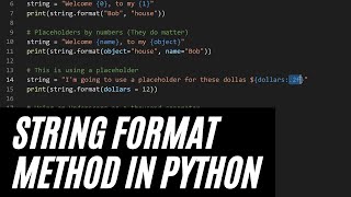 How to Use the String Format Method in Python - String Formatting Python