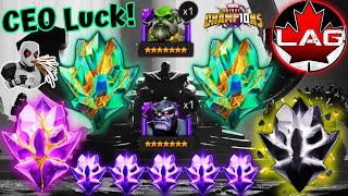 CRYSTAL LUCK IS BACK!! Maxing Deathless Thanos! Massive Rewards Opening! 7* AG! x3 Titans! CEO! MCOC