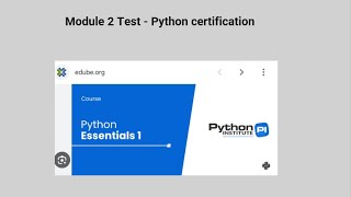 Python Essentials 1 - Module 2 Test - Python certification