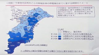 【高画質】千葉の大停電、全面復旧まで最長「2週間以内」 東電PGが会見（2019年9月13日）