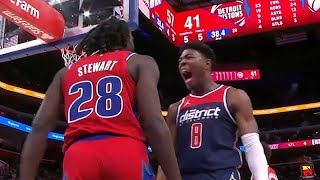 Isaiah Stewart REQUESTS for a tech on Hachimura after Wizards bench embarrasses him on a POSTER!