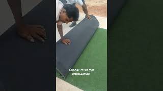 Cricket pitch Mat installation.#shorts #civilengineering #construction