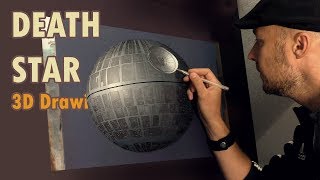 Drawing  Star Wars Death Star / 3D speed painting