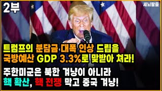 [세뇌탈출 3424탄] 트럼프의 분담금 대폭 인상 드립을 국방예산 GDP 3.3%로 맞받아 쳐라!｜주한미군은 북한 겨냥이 아니라 핵 확산, 핵 전쟁 막고 중국 겨냥!  - 2부