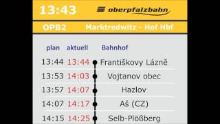 Bahnansagen: Oberpfalzbahn - OPB2 | Marktredwitz - Hof Hbf | Ingrid Metz-Neun