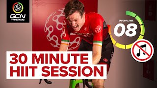 30 Minute High Cadence HIIT Indoor Cycling Cardio Workout Without Music 🔇  | Lose Weight Fast