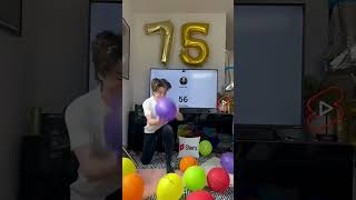 75 subscribe celebrate #celebration #balloon #challenge #juggling #music