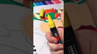 Drawing Bowser with Posca Markers! #shorts