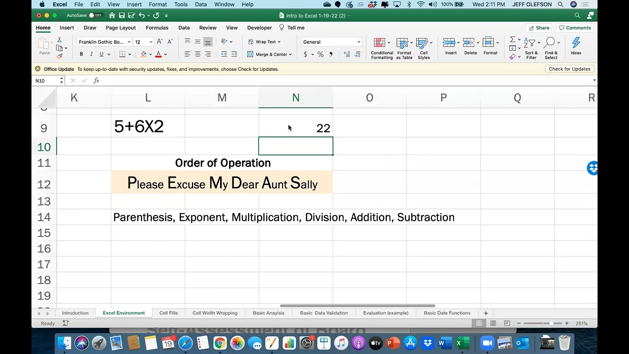 Intro To Excel - YouTube