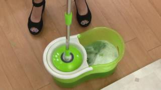 Clean Spin 360 Wet/Dry Microfiber Mop w/Carry Handle & Caster Wheels on QVC