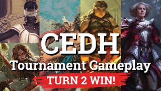 CEDH Gameplay - Tymna Tana, Zur, Magda, Rowan, Scion of War. Turn 2 Win.