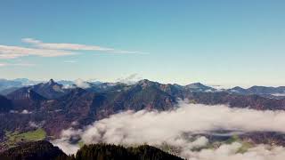 Wallberg am Tegernsee Autumn hike with fog in the valleys.