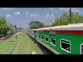 dhaka bound intercity train 752 down lalmoni express entering sonatola railway station with nicely