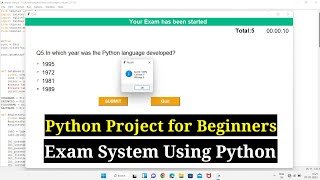 Exam System in Python || Quiz Application in Python in Tkinter with Database || GUI Quiz in Python