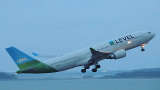 Level Airbus A330-200 [EC-MOU] takeoff from BOS