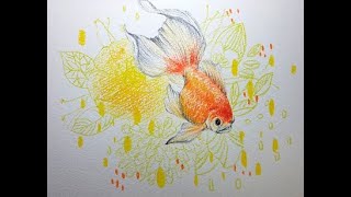 [Color Pencil_SPEED]how I draw goldfish_171 #금붕어그리기 #물고기그리기 #coloredpencils #색연필그림 #색연필일러스트 #색연필드로잉