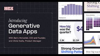 Introducing Generative Data Apps Livestream With Barry And Olivia