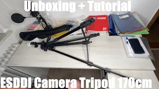 ESDDIPhoto Camera Tripod Aluminium Photo Tripod with Monopod, 360° Ball Head unboxing \u0026 instructions