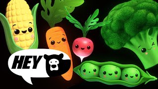 Hey Bear Sensory - Funky Veggies EXTENDED! - Fun Animation with Music! - Dance Video