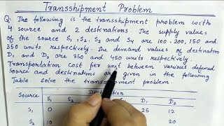 Lec-34 Transshipment Problem In Hindi | Example and solutions | In Operation Research