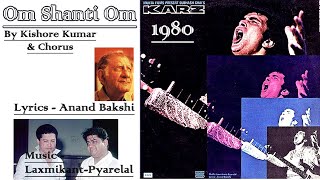 Om Shanti Om - Kishore Kumar - Film KARZ (1980) songs Hindi vinyl