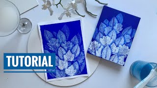 Leaf painting in two colors / Leaf art / Botanical painting / Acrylic painting for beginners