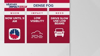 Weather Impact Alert: Dense Fog Advisory in effect for the area until 9 AM