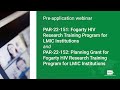 Pre-application webinar for Fogarty HIV Research Training grants