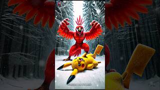 Pikachu And Spiderman vs Humanoid Parrot Red Skull Metalic Torchman And Red Lion #spiderman #ai