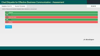 Chat Etiquette for Effective Business Communication_Assessment CID-52130,Ievolve Tcs answers