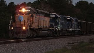 Yellow FEC SD40-2 709 leads 2 GP40-2s! (RARE)