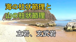 丹後の立岩とやくの玄武岩公園の玄武岩