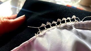 DIY Lace on Handkerchief - Easy Armenian Needle Lace on Hankie (Grape Vine Design)