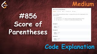 Score of Parentheses | Live Coding with Explanation | Leetcode - 856