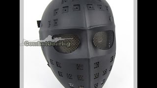 CombatGearing.com - Steel Mesh Deluxe Full Face Mask - Black/BK CGING 6581