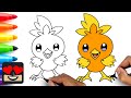 How To Draw Torchic | Drawing and Coloring Pokemon