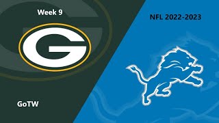 NFL 2022-2023 Season - Week 9: Packers @ Lions (GoTW)