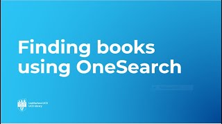 Finding books using OneSearch