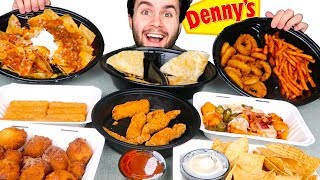 TRYING DENNY'S APPETIZERS MENU! - Nachos, Mozzarella Sticks, & MORE Restaurant T