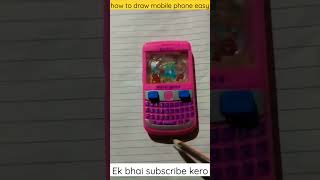 how to draw mobile phone easy