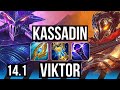 KASSADIN vs VIKTOR (MID) | 15 solo kills, Comeback, 65% winrate, Legendary | BR Challenger | 14.1