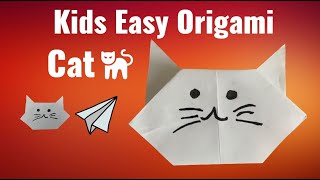 Kids Easy Origami Cat | Learning Easier | Step by Step| How to make Kids Easy Paper Origami Cat Face