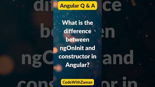 Angular Difference Between ngOnInit and Constructor Explained