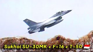 Alarm Mobil Sampai Berbunyi !! Suara Gemuruh Jet Tempur Sukhoi SU-30MK, F-16, T-50 TNI AU Take Off