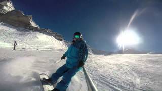 First GoPro Hero 3+ Black  Snowboarding in Wengen